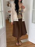 Hitch Flare Nylon Banding Midi Skirt