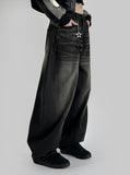Embroidered Patch Wide Denim