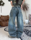 Kidens Balloon Embroidered Denim Pants