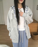 Kidder Check Lace Overfit Hood Zip-Up