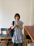 Hudum Striped Layered Shirt One Piece