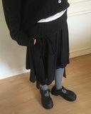 Piu Folding Diagonal Unbalance Midi Skirt