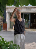 Rough damage layered sleeveless