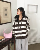 Bette Overfit Stripe Hood Knit