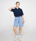 Clover Smile Embroidery Pique Short Sleeve T-shirt