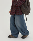 [BAONHAUS] Hebon Denim Banding Balloon Wide Pants
