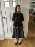 Bihina Flower Shirring Long Skirt