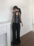 T-Shion Rivet Pocket Banding Bootcut Pants