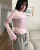 Poria Diagonal Mix Boat Neck Knit