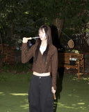 [MADE] Tutty Vintage Wood Slab Cropped Hood Zip-Up