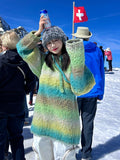 Pallete snow mohair hoodie