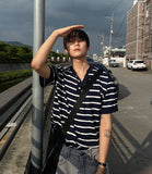 Dangara Henry Neck Short Sleeve Knit