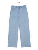 Lantic Semi-Wide Denim Pants
