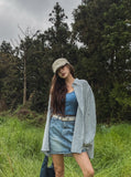 [U-DENIM/Special Product] Keto Washing Denim Mini Skirt