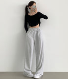 Color Basic Long Wide Banding Training Pants