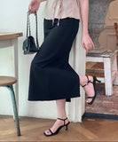 Aret Banding Slit H-Line Long Skirt