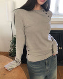 Luhin Underscored Button Long Sleeve T-Shirt