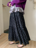 Honil Flower Shirring Banding Long Skirt