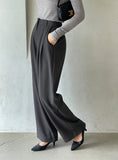 Pitched Pintuck Wide Slacks Pants