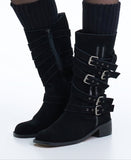 Wedit Buckle Middle Boots