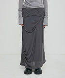 Asymmetrical Draped Long Skirt