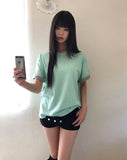 [Unisex] Robon Color Matching Roll-up Short Sleeve T-shirt