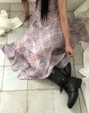 Kyuren Check Sleeveless Long One Piece
