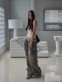 double-out pocket denim pants