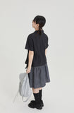 [BAONHAUS] Hae Nylon Collar Shirring Short Sleeve Blouse