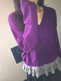 Myuro U-neck/V-neck Summer Long Sleeve Cardigan