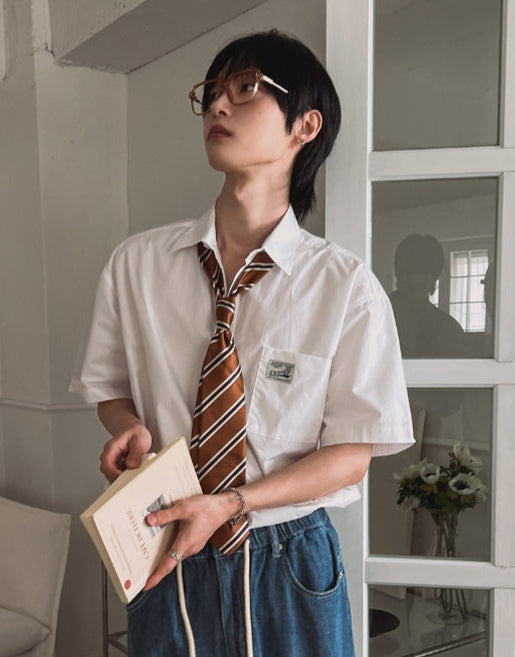 【2plan】Sob Vintage Label Half Shirt 2plan (ツープラン) - ソブビンテージラベル半袖シャツ / Sob