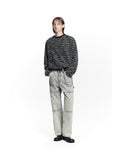 MIXED BOUCLE COLLAR KNIT LONG SLEEVE