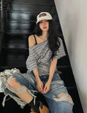 Chif Vintage Damage Bermuda Denim Pants