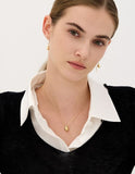 Champagne Moon Dew Drop Silver Volume Necklace