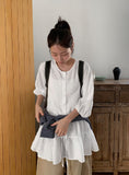 Roman Shirring Button Midi One Piece