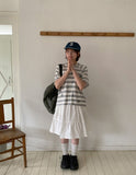 Kaol Stripe Dot Hood Short Sleeve Tee