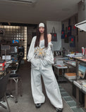 Cross Vintage Printing Two-Way Hood Zip-Up