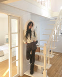 Waring Two Way Angel Fur Hood Knit Zip-up