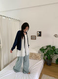 [BAONHAUS] Motren Stripe Linen Banding Pants