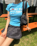 Hills Slim Lettering Print Short Sleeve T-Shirt