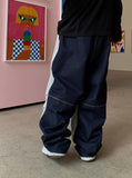Bitter Color Sheme Stitching Balloon Pants