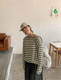 [unisex] Nazuna Summer Linen Stripe Over Knit