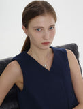 Volume Square Silver (W) H BAR Necklace M