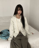 Ena Double Point Button Two-Way Hood Zip-Up