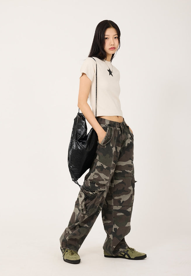 【Raucohouse】Sergeant camo vintage cargo pants 