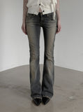 Sand Tin Washed Raw Bootcut Denim
