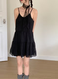 Chews Chiffon Tiered Flare Sleeveless Mini One Piece