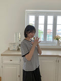 [BAONHAUS] Yanka Layered Color Matching Short Sleeve Tee