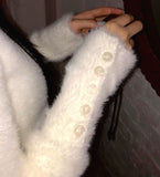 Rodan Angora round neck fur cardigan