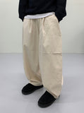 Unisex basic cotton tapered pants